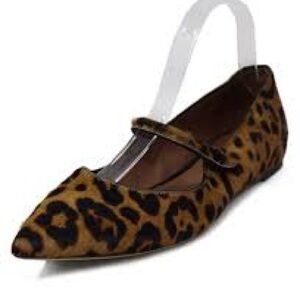 Tabitha Simmons 40/10 Animal Print Mary Jane Flats